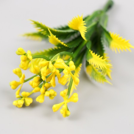 Artificial plant for creativity "Araucaria" set 12 pcs yellow 9.5 cm-4