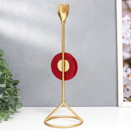 Summary Metal for 1 candle "Marble circle. Pink sunset" Gold 29x9.5x9.5 cm-3