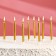Set of candles for the Manhattan cake, 9 cm, 8 pcs, gold metallic