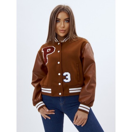 Brown Bomber leather bomber, size 48-1
