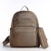 A backpack with a zipper, 5 outer pockets, pencil case, beige color