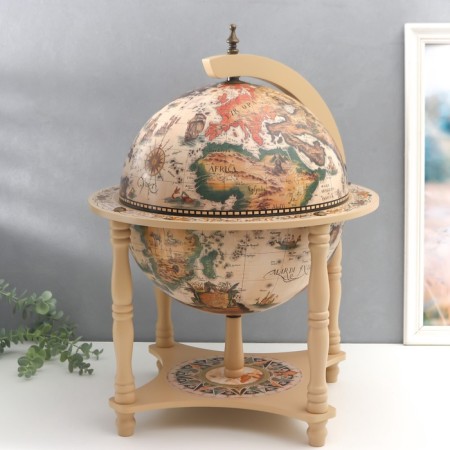 Globus bar is decorative, sand color 43x33x33 cm-7