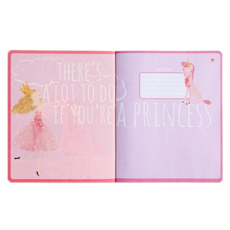 Notebook of 48 sheets in the Young Princess cage, covered cardboard, matte lamination Soft Touch, mix-7