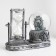 Sanding clock "London Wheel of Ferris", with backlight, 16 x 8 x 13.5 cm, 3 aaa