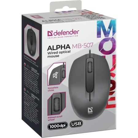 Mouse Defender Alpha MB-507, wired, optical, 1000 dpi, USB, black-3