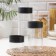 A set of containers for bulk products ASTI, 3 items: 500 ml, 1 l, 1.5 l, black color black