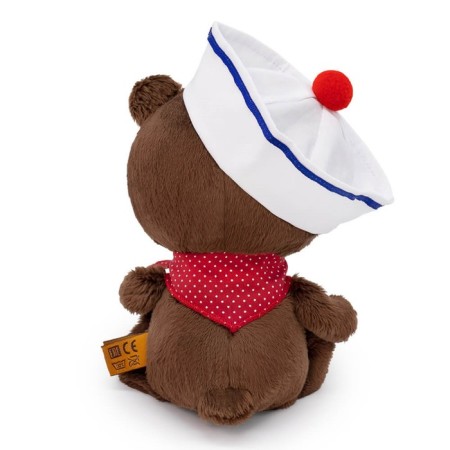 Soft toy "Bear Fedot", in the sea beret with anchor, 15 cm-2