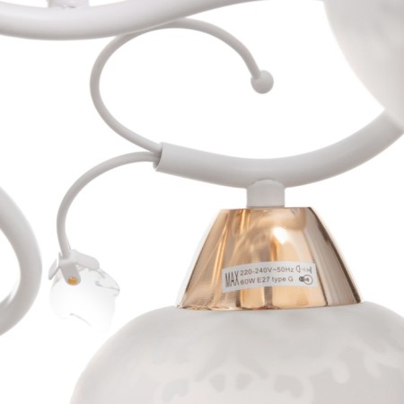 Olivia chandelier 5x60W E27 gold, white 52x52x28cm-6