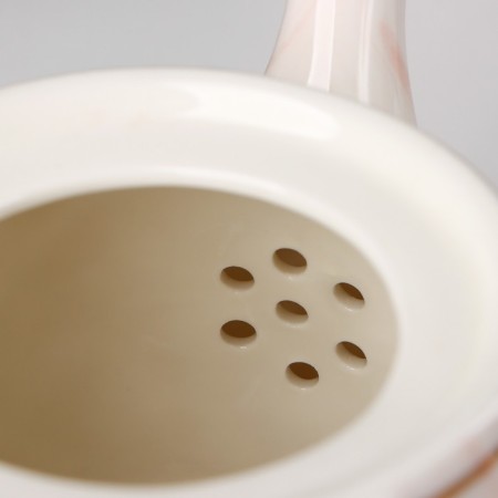 Ceramic tea set “Marble”, 6 objects: kettle 800 ml, 4 mugs 170 ml, tray 31 × 21 × 2.5 cm, pink color-3