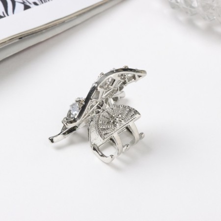 Hair crab "Dorothea" petals, 3.5 cm, silver-1