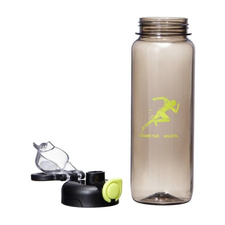 Water bottle, 800 ml, "movement - life", with a drinker, black-3