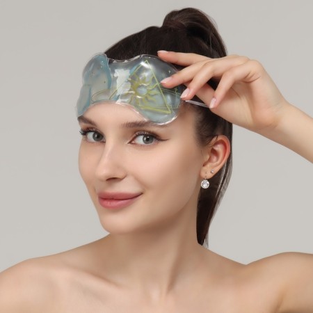 Gel mask for the area around the eyes "Day", 18.5 × 7.5 × 0.4 cm, blue color-2