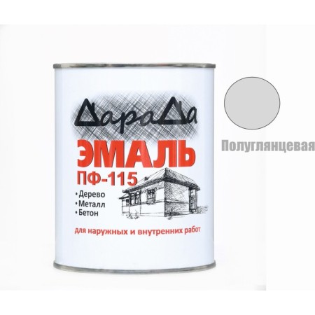 Enamel (Darada) PF-115 (GOST) gray 0.8 kg-1