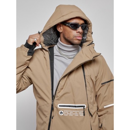 Ski costume male winter, size 48, beige color-11