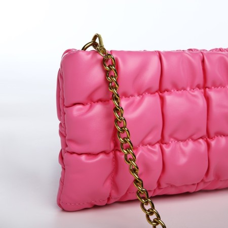 Lightning bag bag, long chain, pink color-5