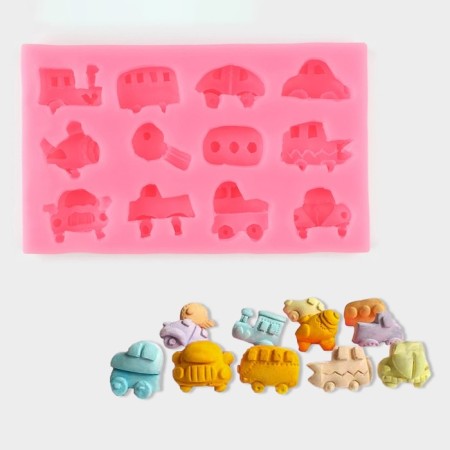 Mold "Machines", silicone, 14.5 × 8.8 × 1.8 cm, color mix-1