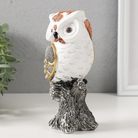 Souvenir Polystone "Wise owl Madeline" White with gold 15x7.5x8 cm-3
