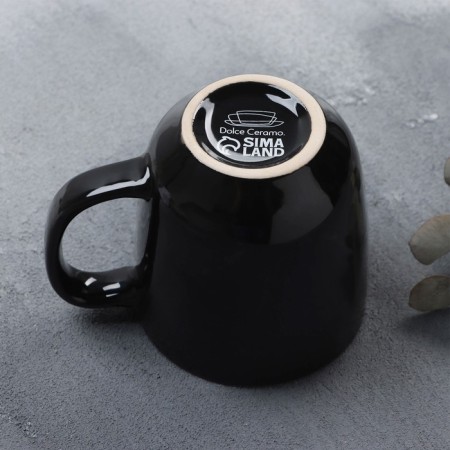 Ceramic "Ornament" mug, 450 ml, black color-4
