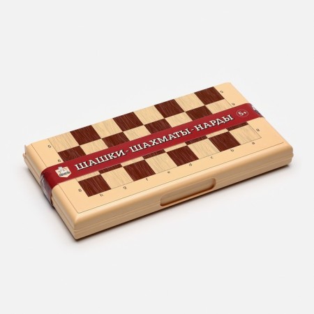 Board game 3 in 1: checkers, chess, backgammon, field 32 x 32 cm-3