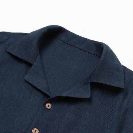 Костюм детский (рубашка и шорты) Крошка Я Linen, р. 86-92, синий-1