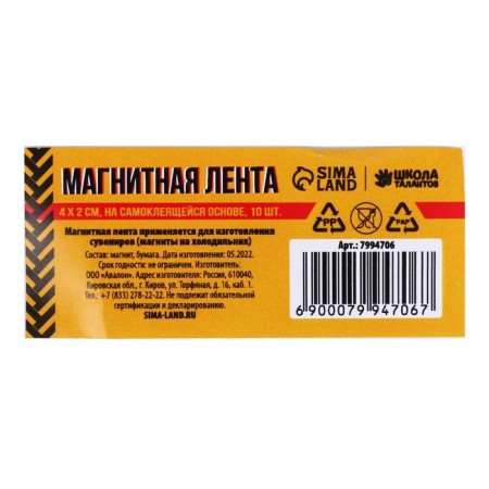 A glue -based magnet "rectangle" 4 × 2 cm, set 10 pcs.-4