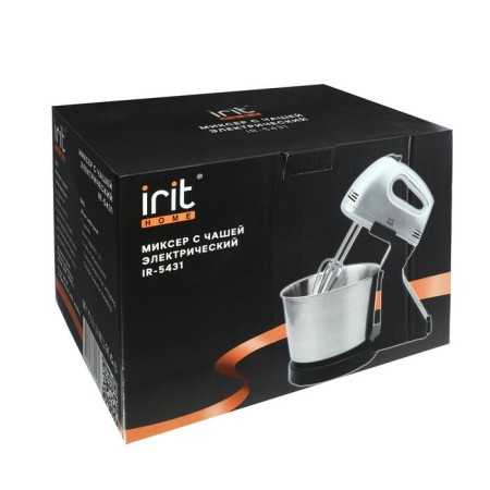 IRIT IR-5431 mixer, 250 watts, 2 l, 7 speeds, 4 nozzles, silver-5