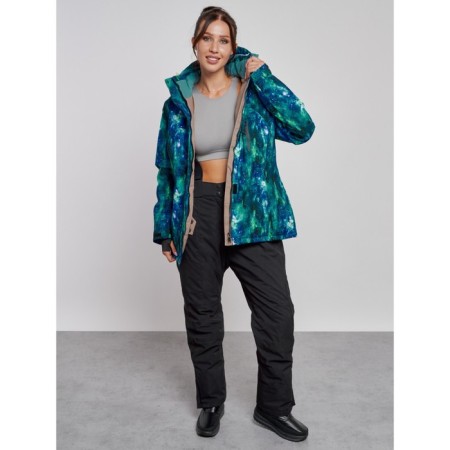 Ski costume female winter, size 52, blue color-6