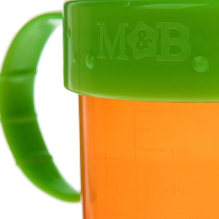 Baby playpel with solid nose, 150 ml., With handles, orange/green color-5