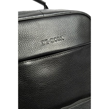 Male backpack, genuine leather, de-gosa black, 28x14x35 cm-3