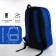 Youth backpack with lightning, external pocket, blue color