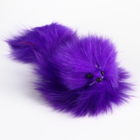 A mouse made of natural fur, up to 11 cm with a tail, purple