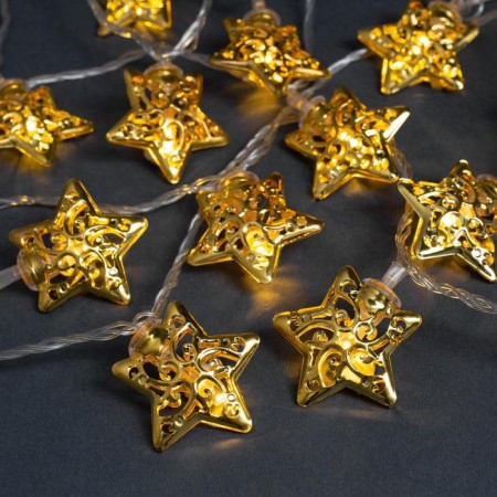 Garland “thread” 4 m with nozzles “Zvezda”, IP20, transparent thread, 20 LED, warm white glow, 8 modes, 220 V