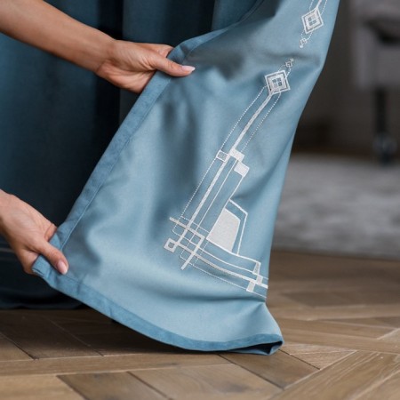 Set of curtains "Bridget", size 2x200x270 cm, blue color-2