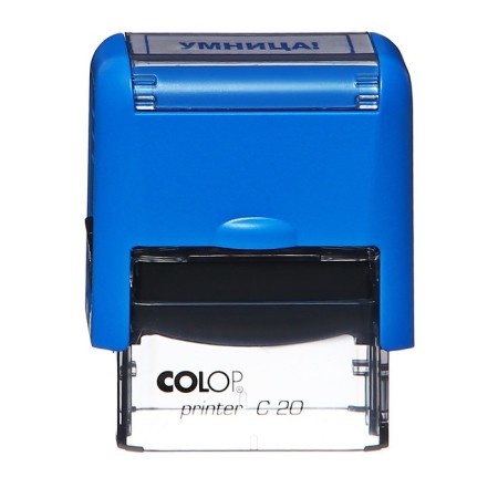 Automatic stamp for the teacher "Clever", 14 x 38 mm, blue-1