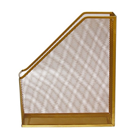 Vertical Calligrata tray, 1 compartment, mesh, metal, gold-1