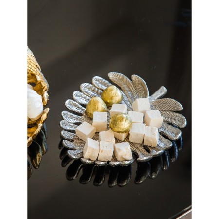 Decorative dish "Palm leaf", 21 × 17 × 2.8 cm, silver color-1
