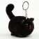 Soft toy "cat" on a key fob, 8 cm, black color
