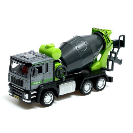 Metal “concrete” truck, inertia, light and sound, mobile parts-1