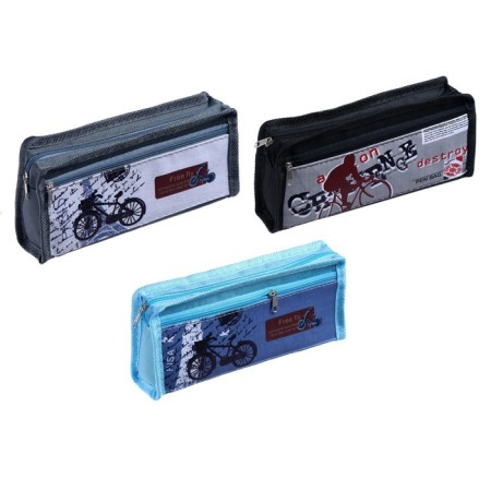 School Penal on a zipper 2 branches "Bicycle", mix