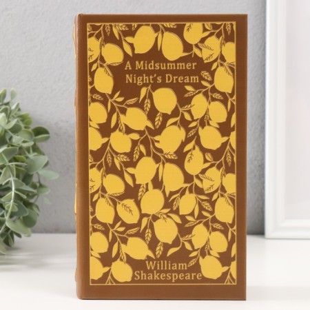 Safe Brush Tree leatherette "Dream on Summer Night William Shakespeare" Lemons embossing 21x13x5 cm-1