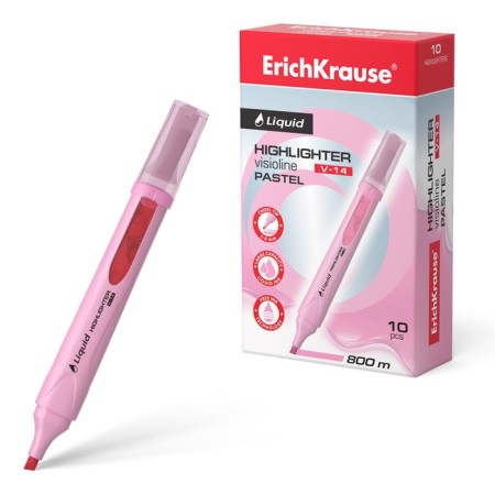 Erichkrause Liquid Visioline V-14 Pastel, 0.6-4.0 mm, water-based liquid inlets, pink
