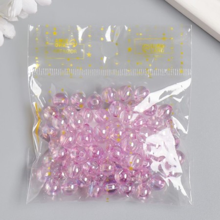 Beads for creativity Plastic "Soap bubble Lilac" set 20 grams 0.8x0.8x0.8 cm-2