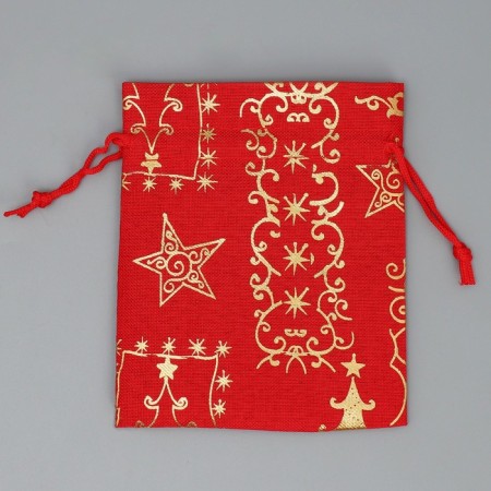 Bag Golder Pill "Golden Star", embossing, 10 x 12 cm +/- 1.5 cm, New Year-4