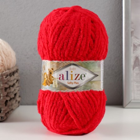 Yarn "Softy Plus" 100% micropoliester 120m/100g (56 red)
