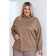 Women's turtleneck, size 68, brown color