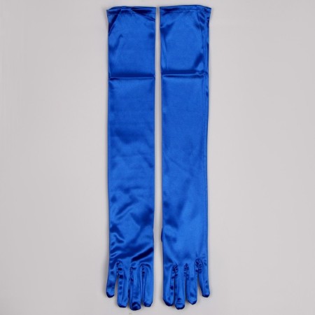 Carnival accessory - gloves 55cm, blue color-3
