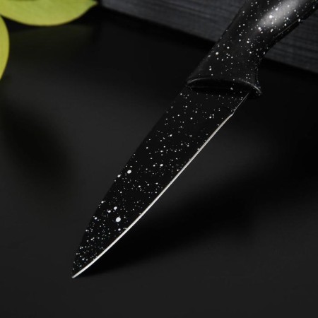 A knife with an anti -wagoning coating of the “marshmallows”, for vegetables, blade 9 cm, black color-1