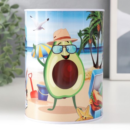 Piggy bank Metal "Avocado on vacation" MIX 10x10x15 cm-3