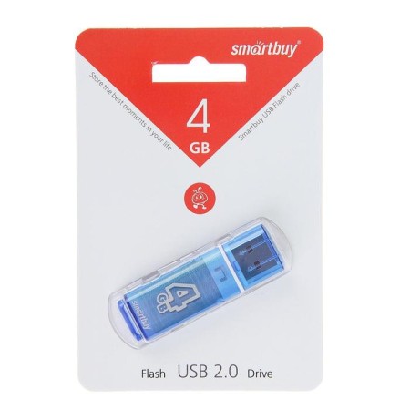 Flash drive Smartbuy Glossy, 4 GB, USB2.0, th Up 25 MB/s, PBU up to 15 MB/s, blue-4
