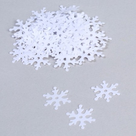 Sequins "Snowflake" 20 g, white color, 23 mm